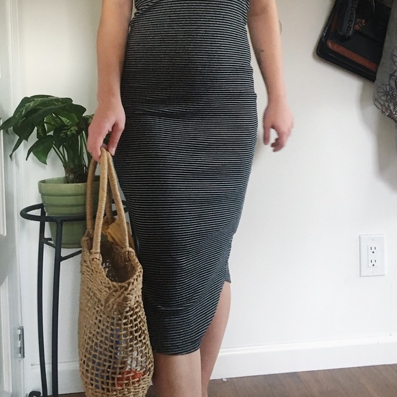 Striped midi bodycon dress - Picture 2 of 4